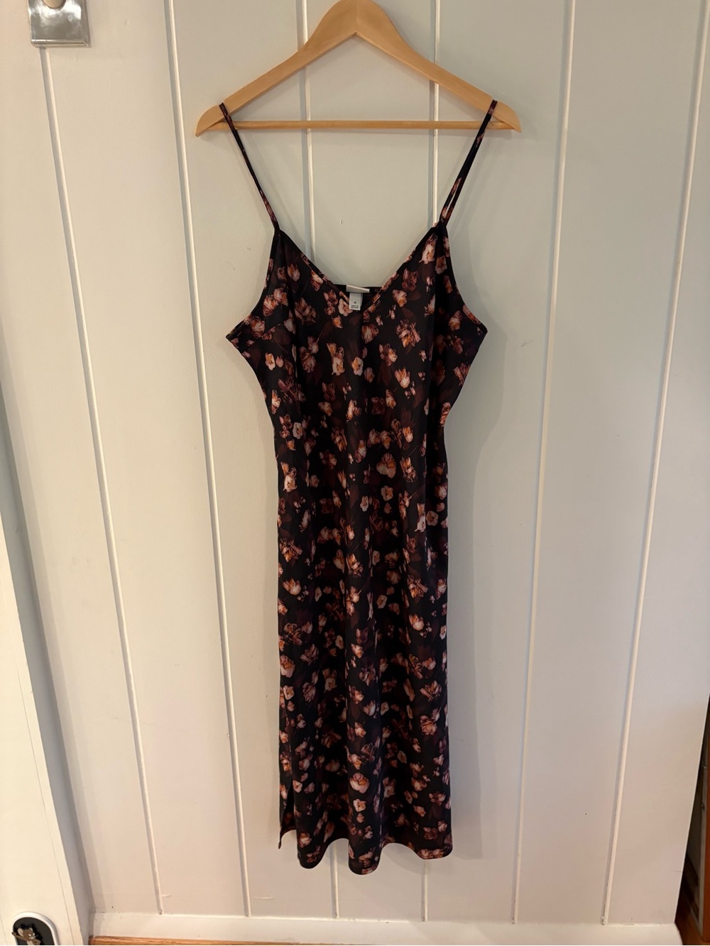 a new day Black Slip Dress with Pink Floral Print